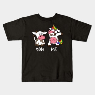 You Vs Me Cow Dabbing Funny Shirt Kids T-Shirt